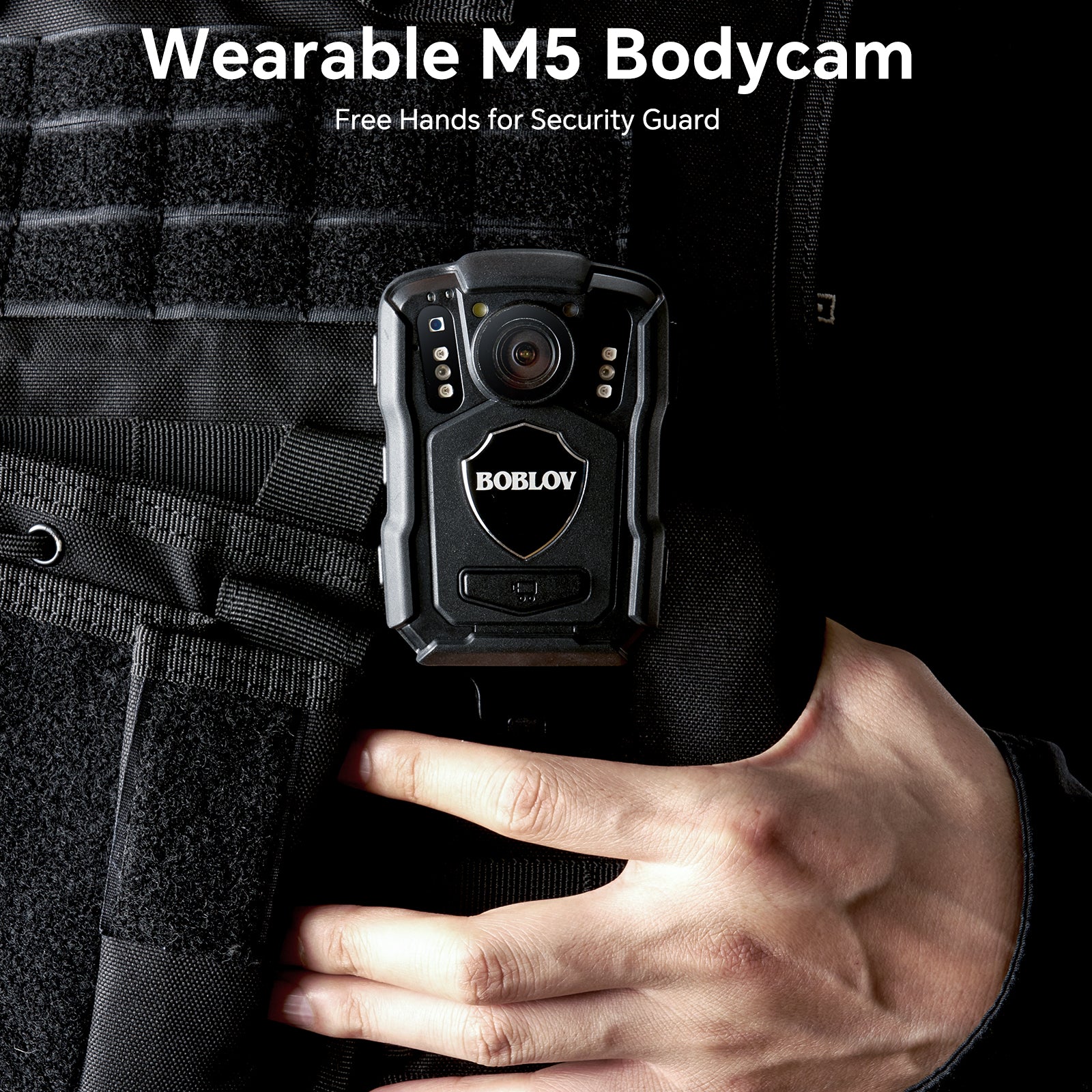 BOBLOV GPS IP67 Body Cam, M5 1440P Body Camera, Cops Body Cam for Sale, 12 Hrs Recording, Car Mount