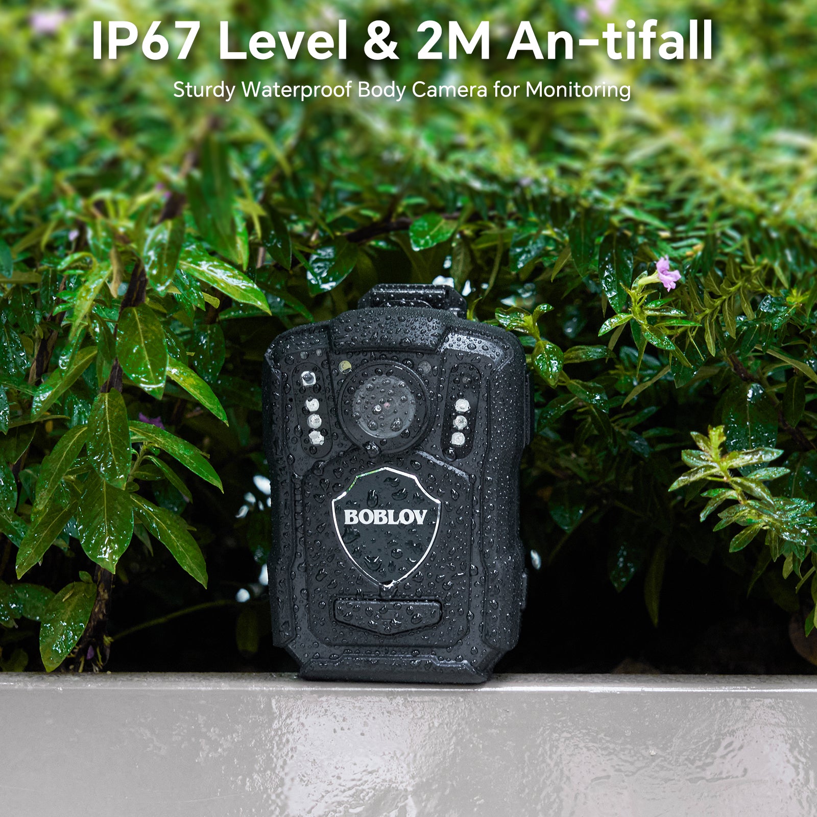 BOBLOV GPS IP67 Body Cam, M5 1440P Body Camera, Cops Body Cam for Sale, 12 Hrs Recording, Car Mount