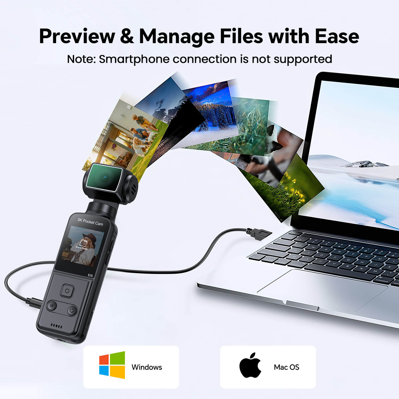BOBLOV 5K W5 Body Camera with Microphone, Sports Camera for Vlog, 5K/15FPS and 4K/60FPS with 270° Rotating Lens, External Mic Support