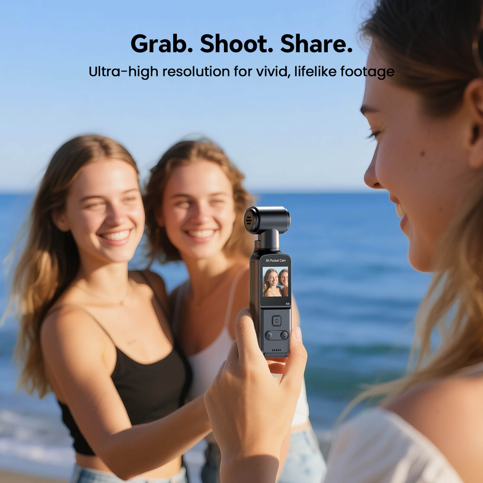 BOBLOV 5K W5 Body Camera with Microphone, Sports Camera for Vlog, 5K/15FPS and 4K/60FPS with 270° Rotating Lens, External Mic Support