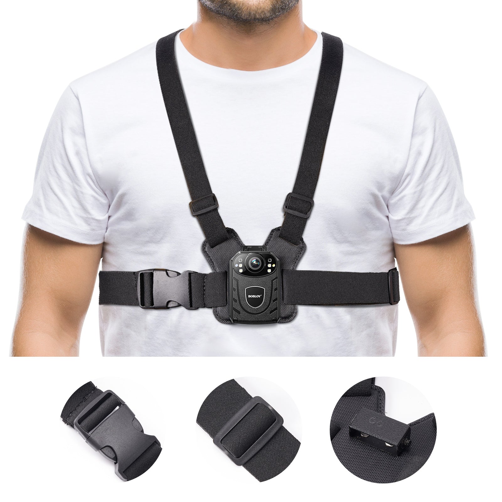 BOBLOV Body Camera Chest Vest, Durable Shoulder Single Vest for All Body  Camera Support Max 130cm/4.3ft Adjustable Chest Size - AliExpress