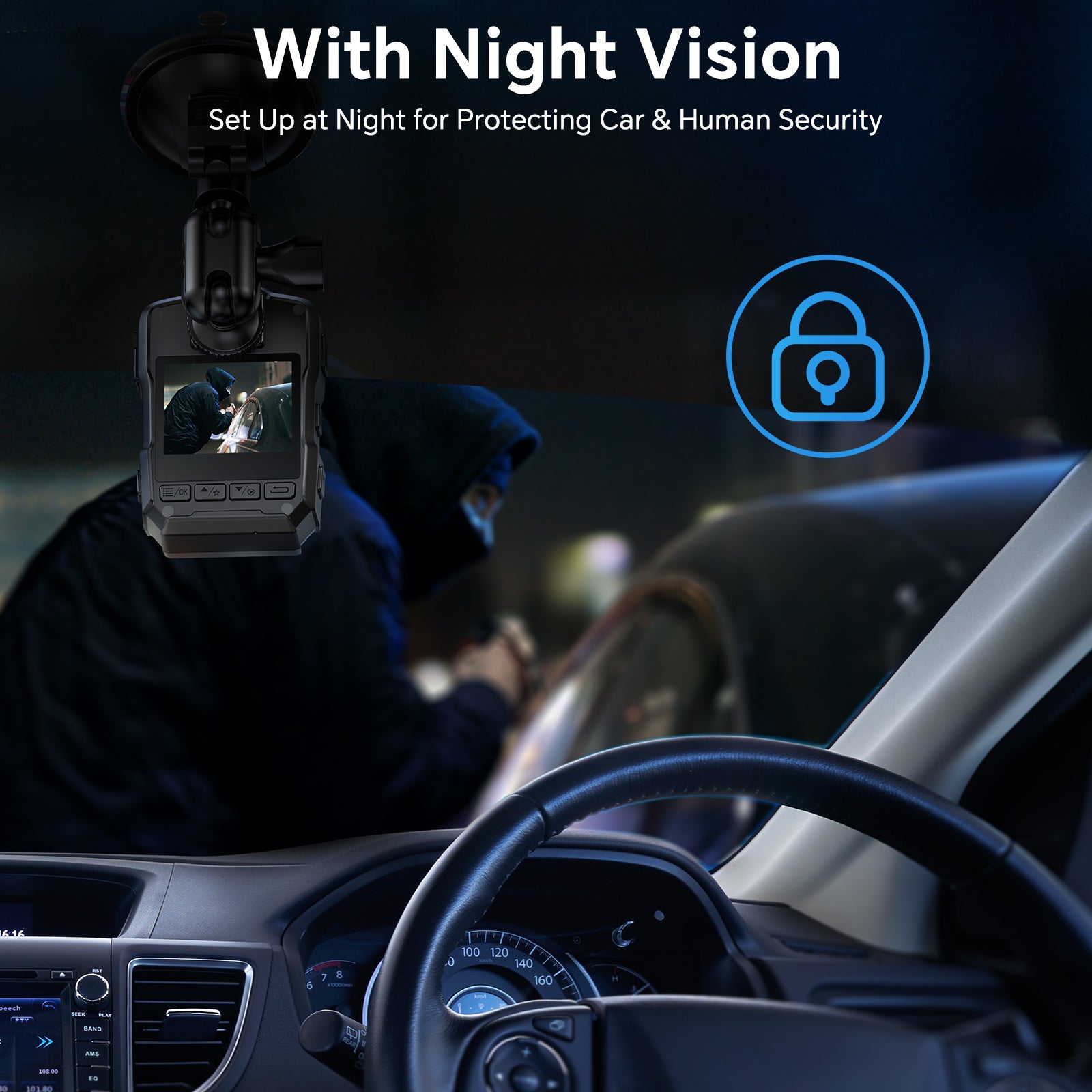 BOBLOV GPS IP67 Body Cam, M5 1440P Body Camera, Cops Body Cam for Sale, 12 Hrs Recording, Car Mount