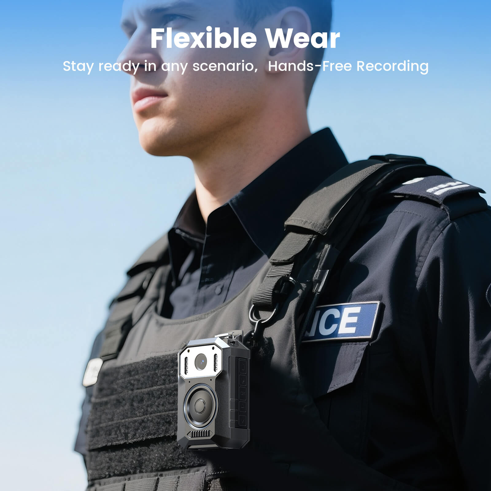 BOBLOV M11 Police Body Camera: 3.2K Body Camera with Big Button, 10Hrs HD Video Record
