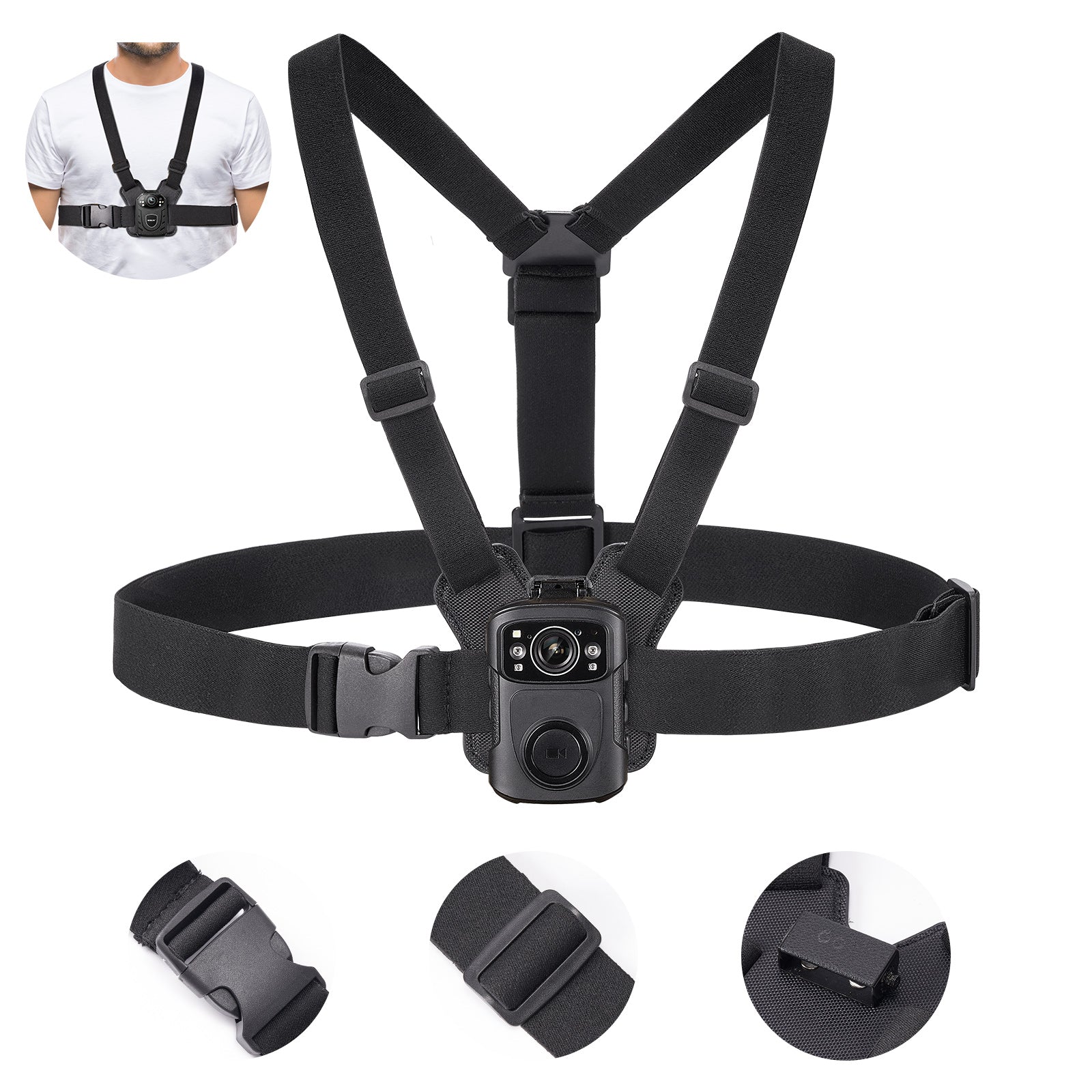 BOBLOV NEW Dual Shoulder Mount, Vest Mount for All Brand Body Camera, Hands Free Shoulder Camera Mount