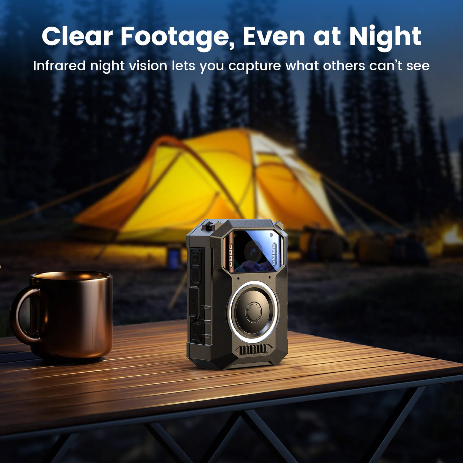 BOBLOV M11 Police Body Camera: 3.2K Body Camera with Big Button, 10Hrs HD Video Record