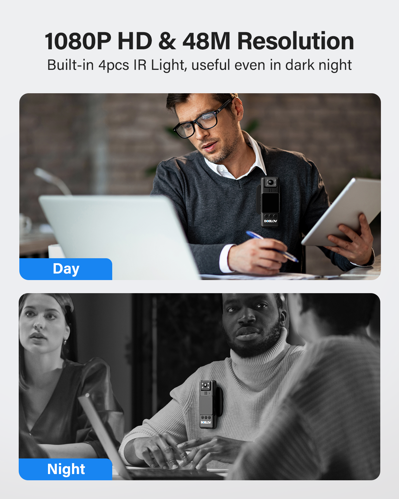 BOBLOV A23 64GB Small Body Camera, 180° Rotate BodyCam, Night Vision, 1080P,  Last 9 Hours Recording