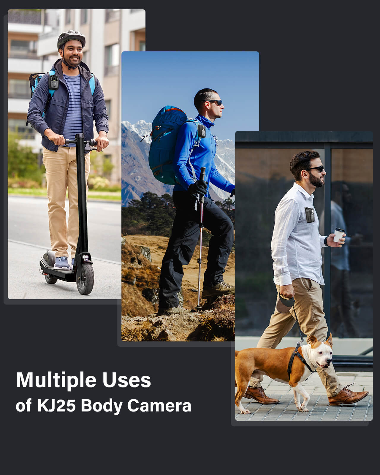 BOBLOV 1080P KJ25 Body Camera, Portable Body cam, 3000mAh Battery