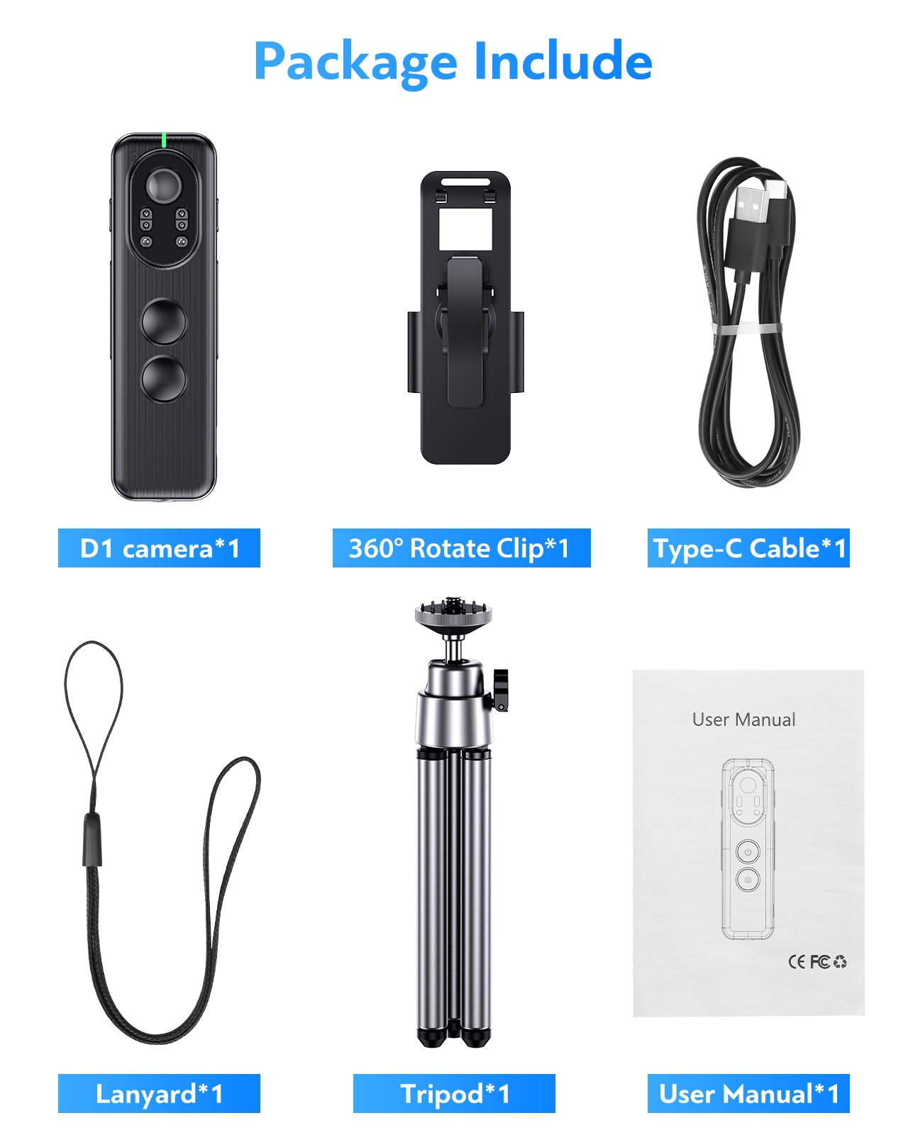 BOBLOV D1 Small Body Camera, WiFi Night Vision Camera, 1080P OLED Screen, 6 hours Recording Time