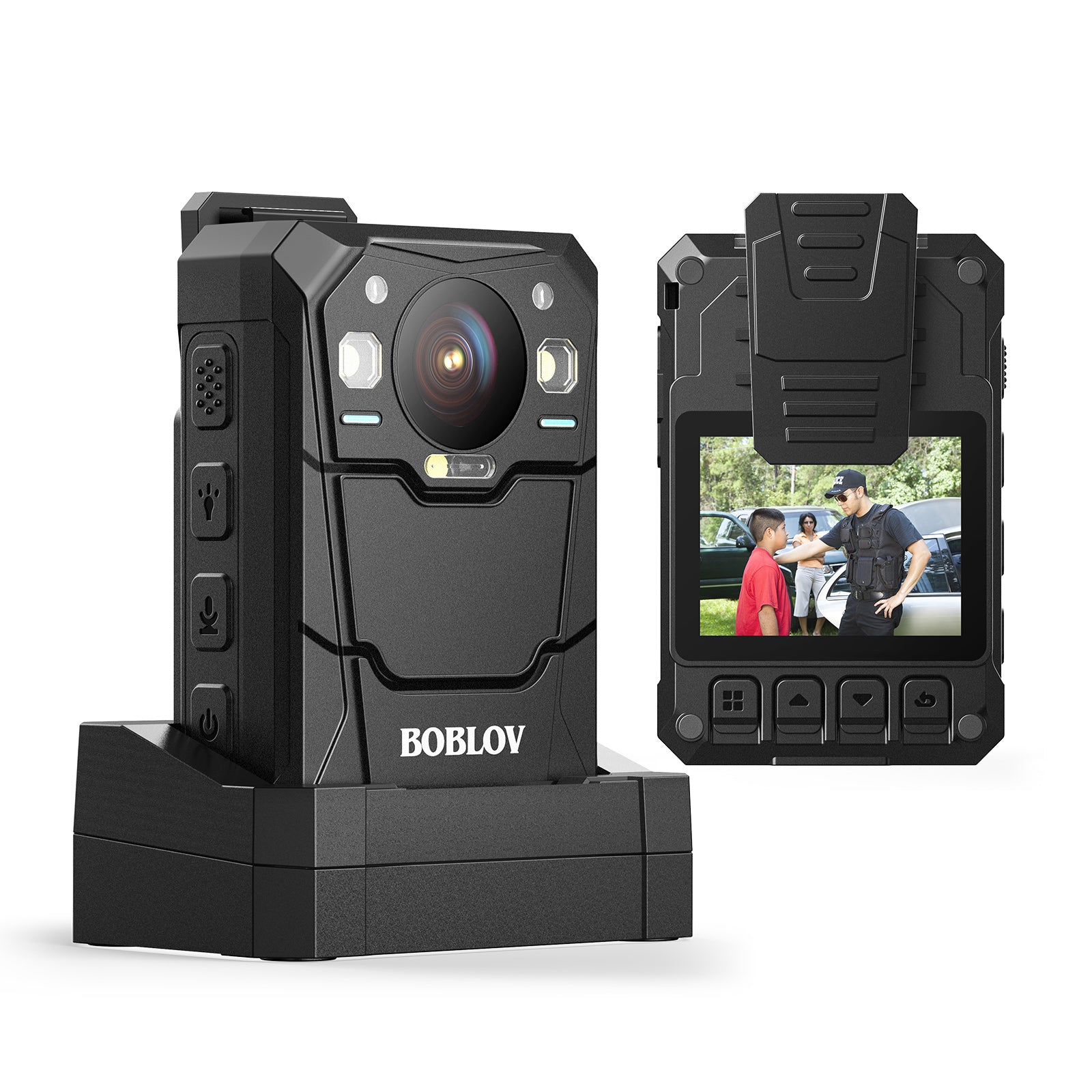 BOBLOV B4K3 Ultra 3.2K Body Camera with Built-in 128GB, Charging Dock, 13 Hours Recording, GPS, IP68 Waterproof5