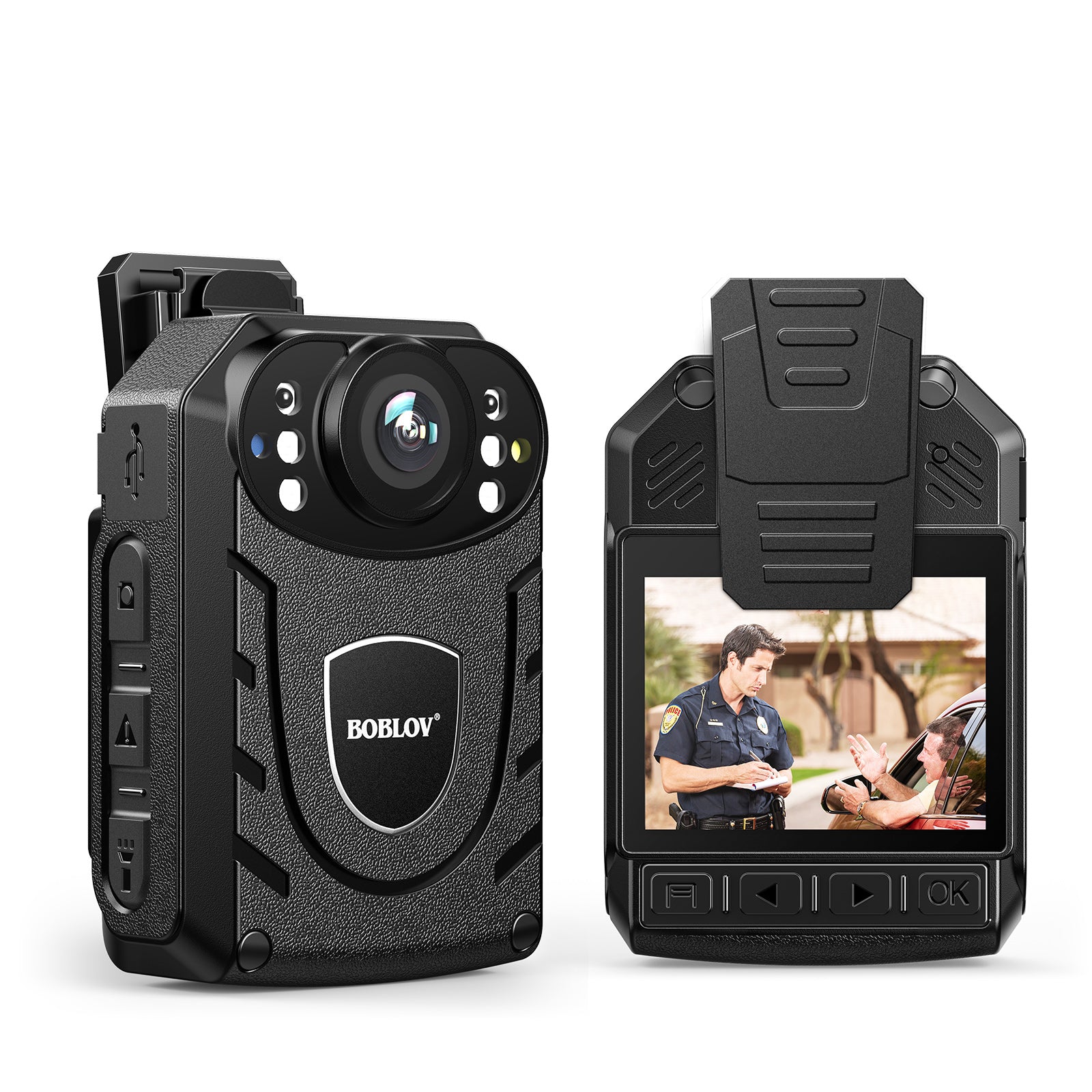 BOBLOV KJ21 Body Camera 1296P Bodycam Wearable 8-10Hours Recording (32GB/64GB/128GB/Not Include Card Optional)