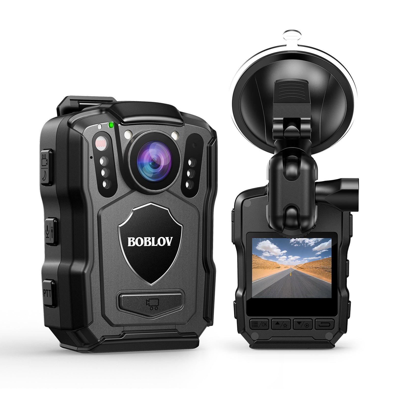 BOBLOV GPS IP67 Body Cam, M5 1440P Body Camera, 15 Hrs Recording, IR, Car Mount