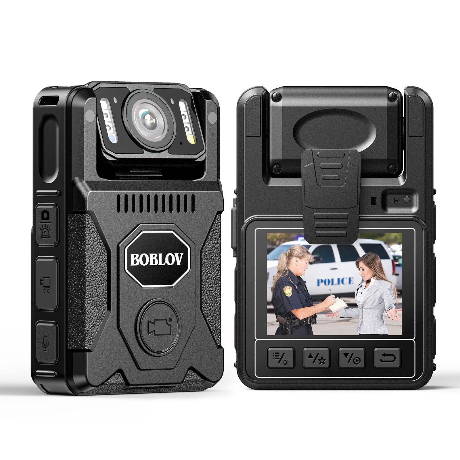 BOBLOV M7 128GB GPS Body Camera, 180° Rotate BodyCam, 13-15 Hrs Recording, Type-C Port, Quick Charging