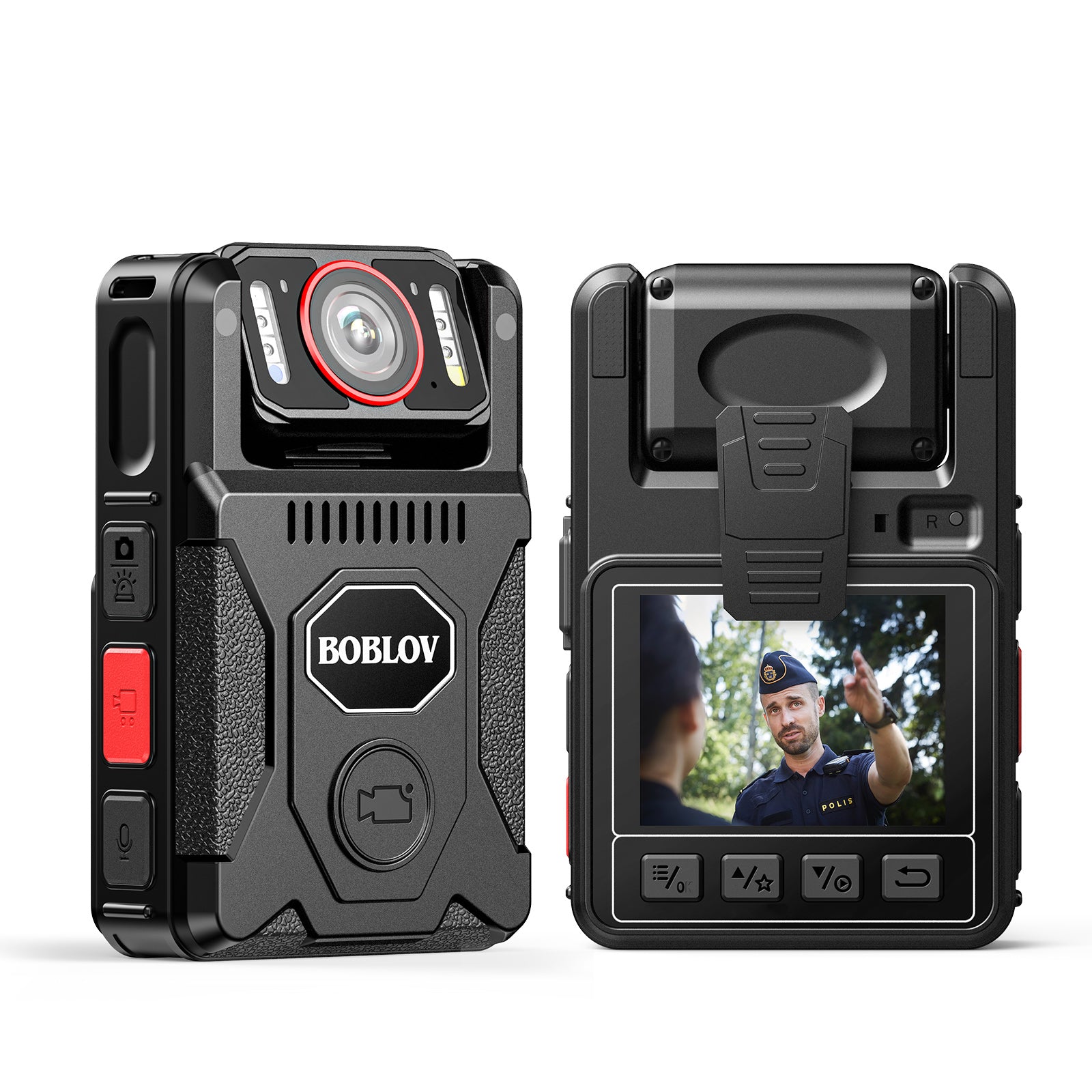 BOBLOV M7 Pro 4K GPS Body Camera, 180° Rotate BodyCam, 13-15 Hours Recording, Fast Charging