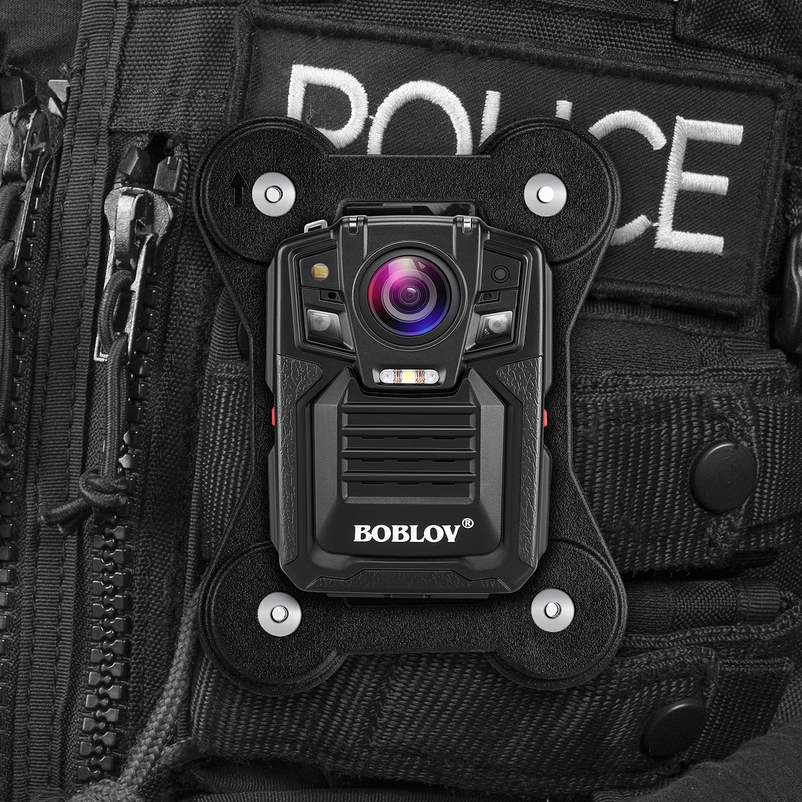 BOBLOV Body Camera Magnet Mount, Universal Magnetic Suction Back Clip Contains Magnets Make from Black Silica,Stick to Clothes for Universal All Brand Body Camera (13x10cm)