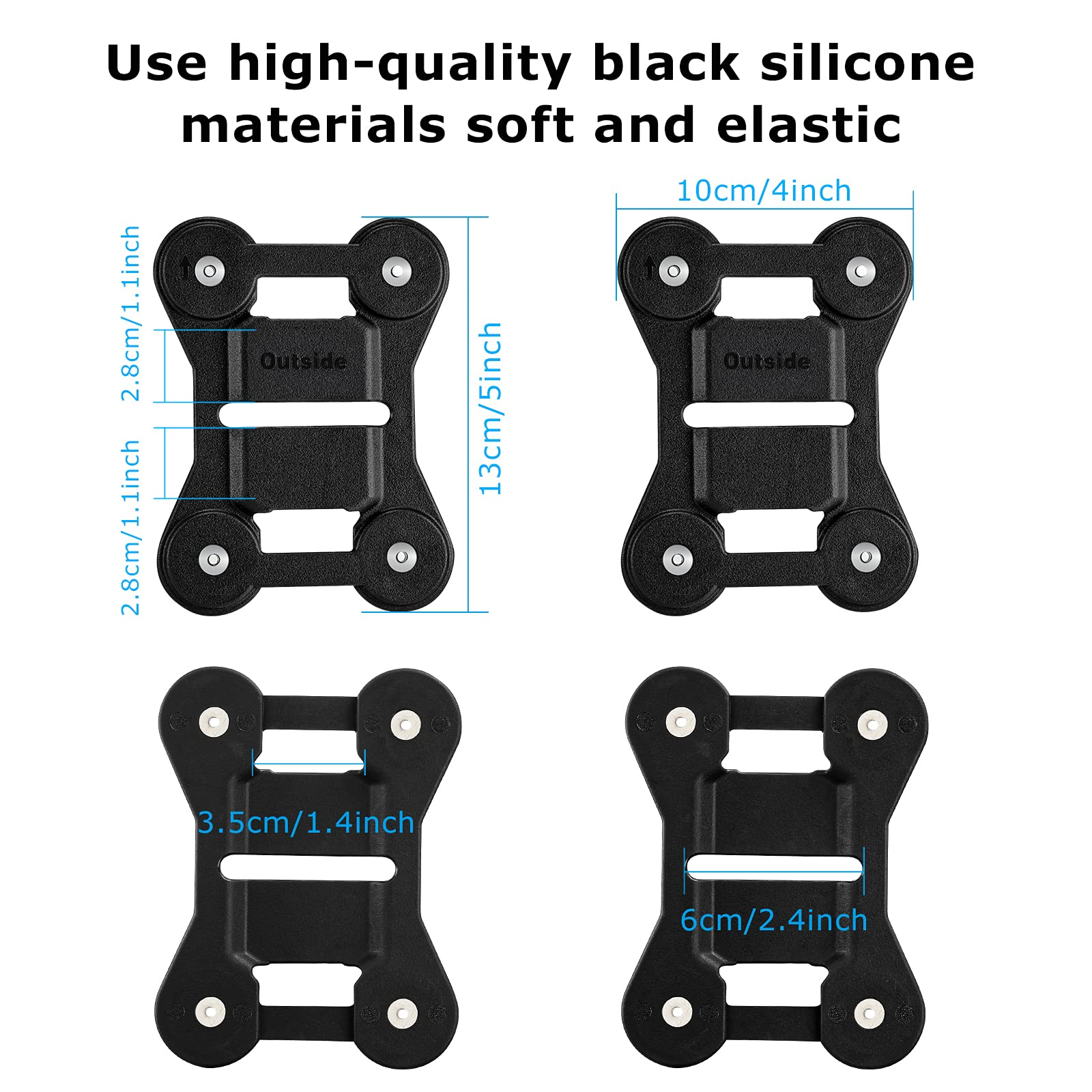 BOBLOV Body Camera Magnet Mount, Universal Magnetic Suction Back Clip Contains Magnets Make from Black Silica,Stick to Clothes for Universal All Brand Body Camera (13x10cm)