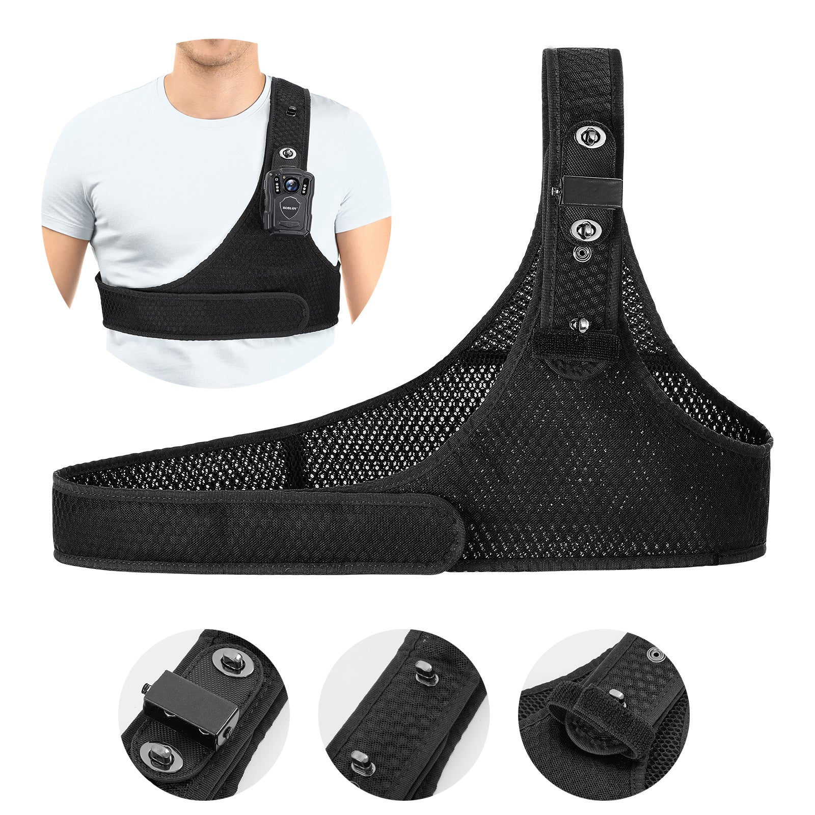 BOBLOV Body Camera Mount | Chest Vest | Durable Shoulder Single Vest