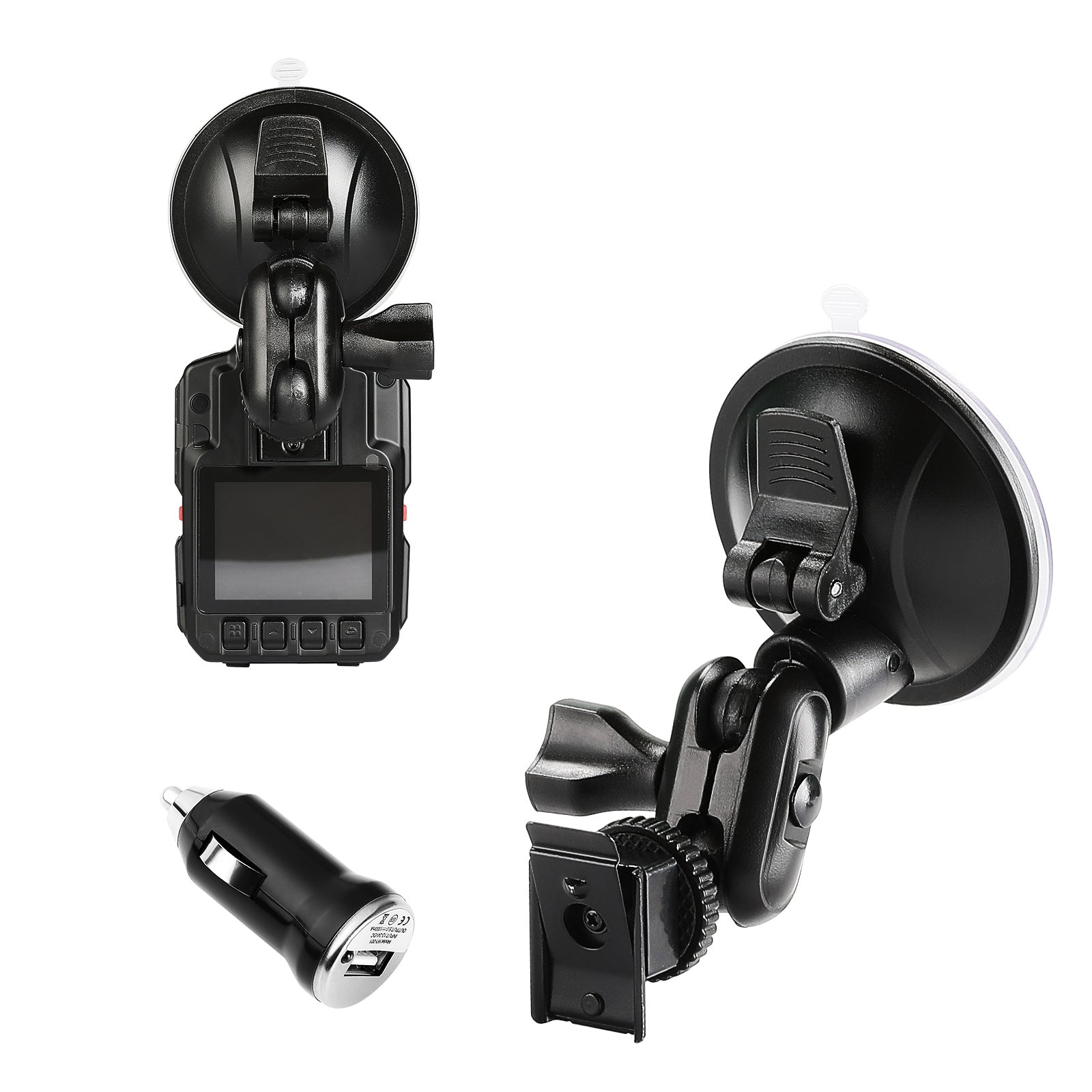 BOBLOV Car Suction Cup for HD66-02/D7 Body Camera, Car Mount and a Car Charger ONLY for HD66-02/D7 Body Camera, Dash Camera Accessories for HD66-02/D7 Body Camera(Camera not Included)