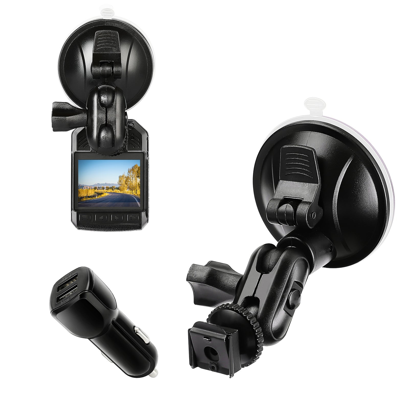 BOBLOV Car Suction Cup for KJ21 Body Camera, Car Mount and a Car Charger ONLY for KJ21 Body Camera, for Dash Car Mode, Dash Camera Accessories for KJ21 Body Camera(NOT Suitable for other models)