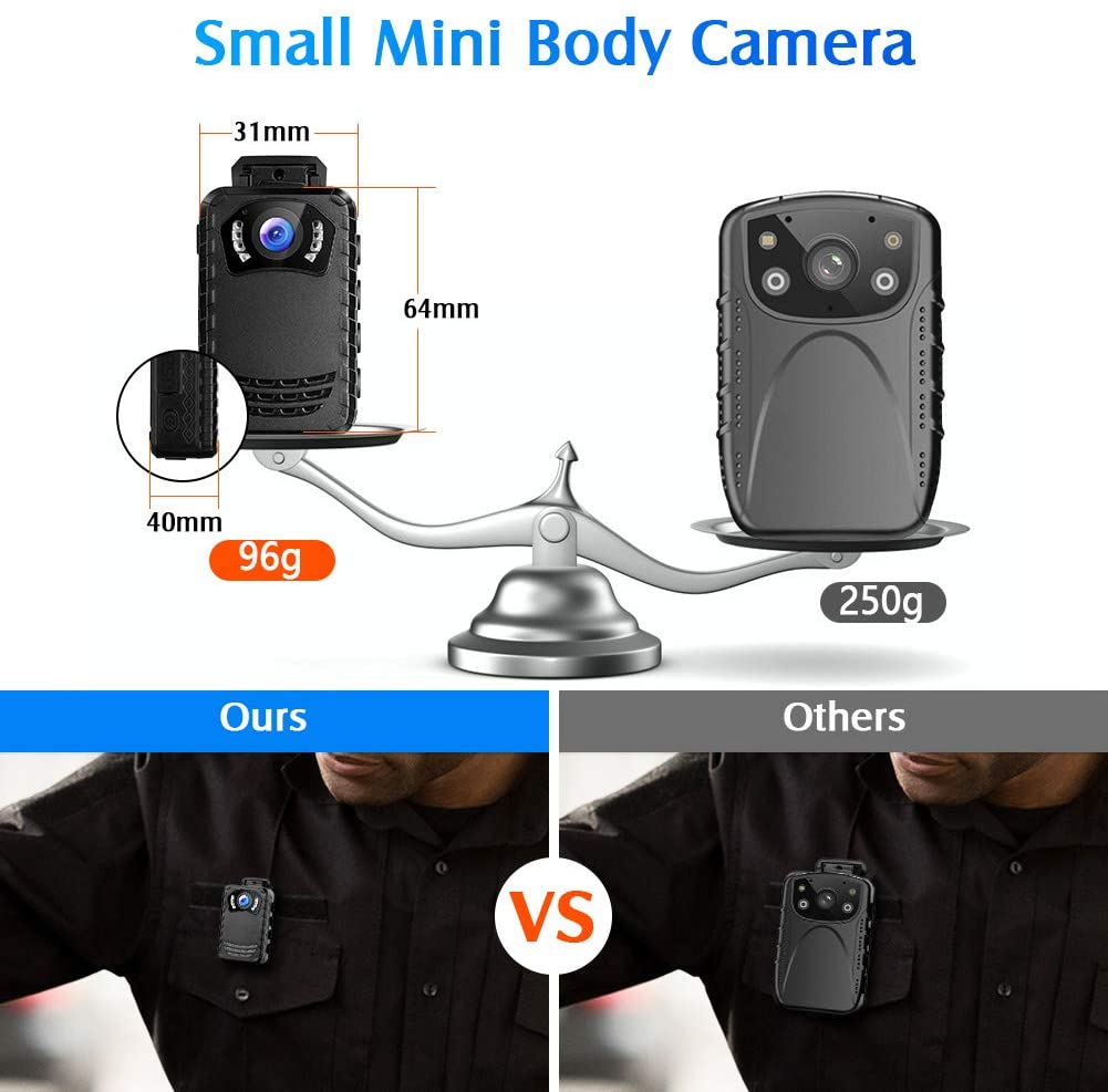 BOBLOV N9 Body Camera HD1296P with 8 hours recording capability6