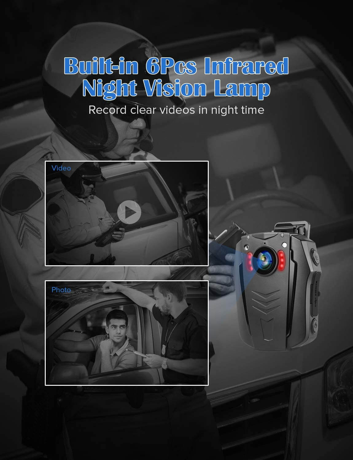 BOBLOV PD70 1296P HD Night Vision Security Body Camera