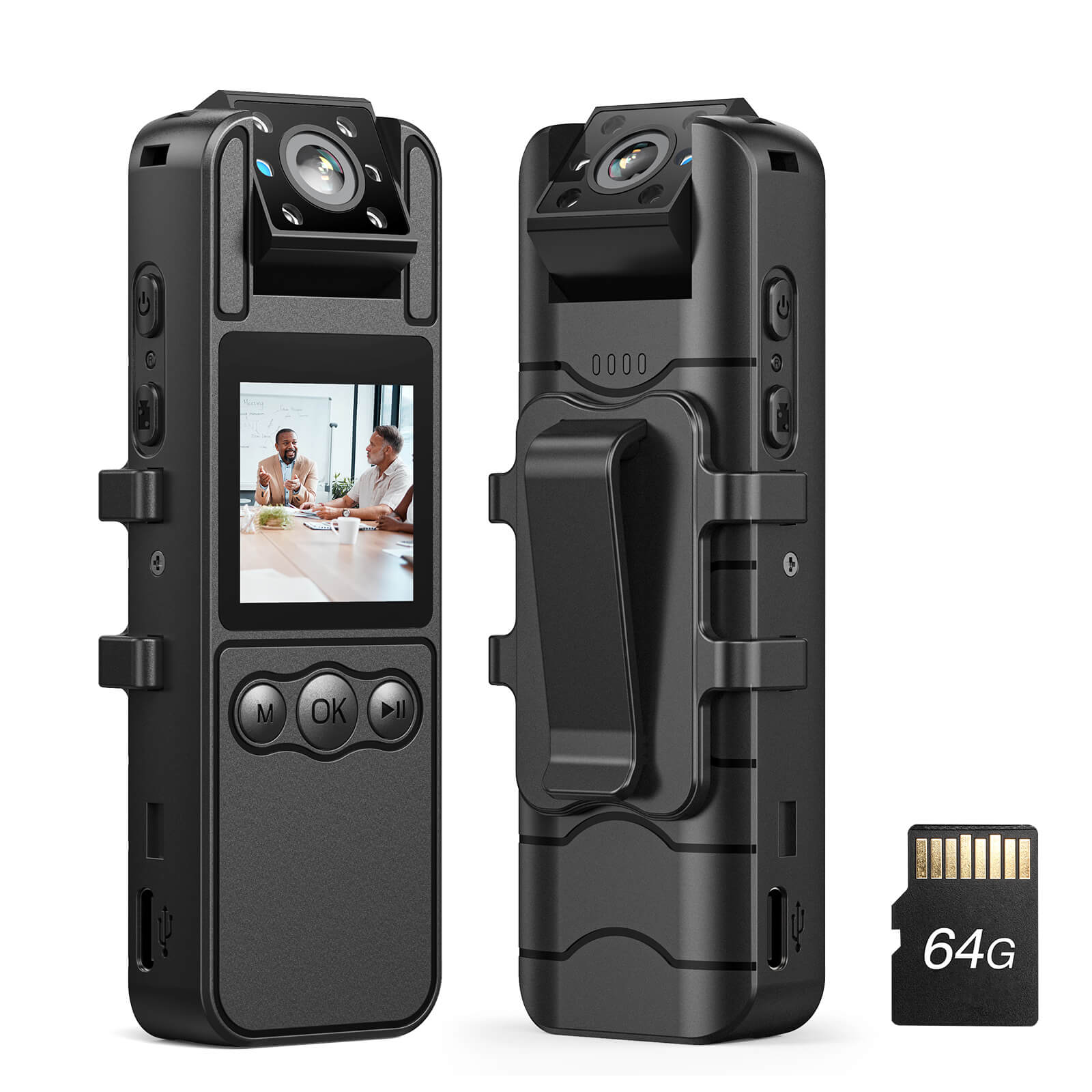 BOBLOV A26 64GB HD 1080p Body Camera, 6 Hrs Video Recording, Tripod Included for Monitoring, Wearable Video Camera for Service, Delivery Recording, Collect Evidence