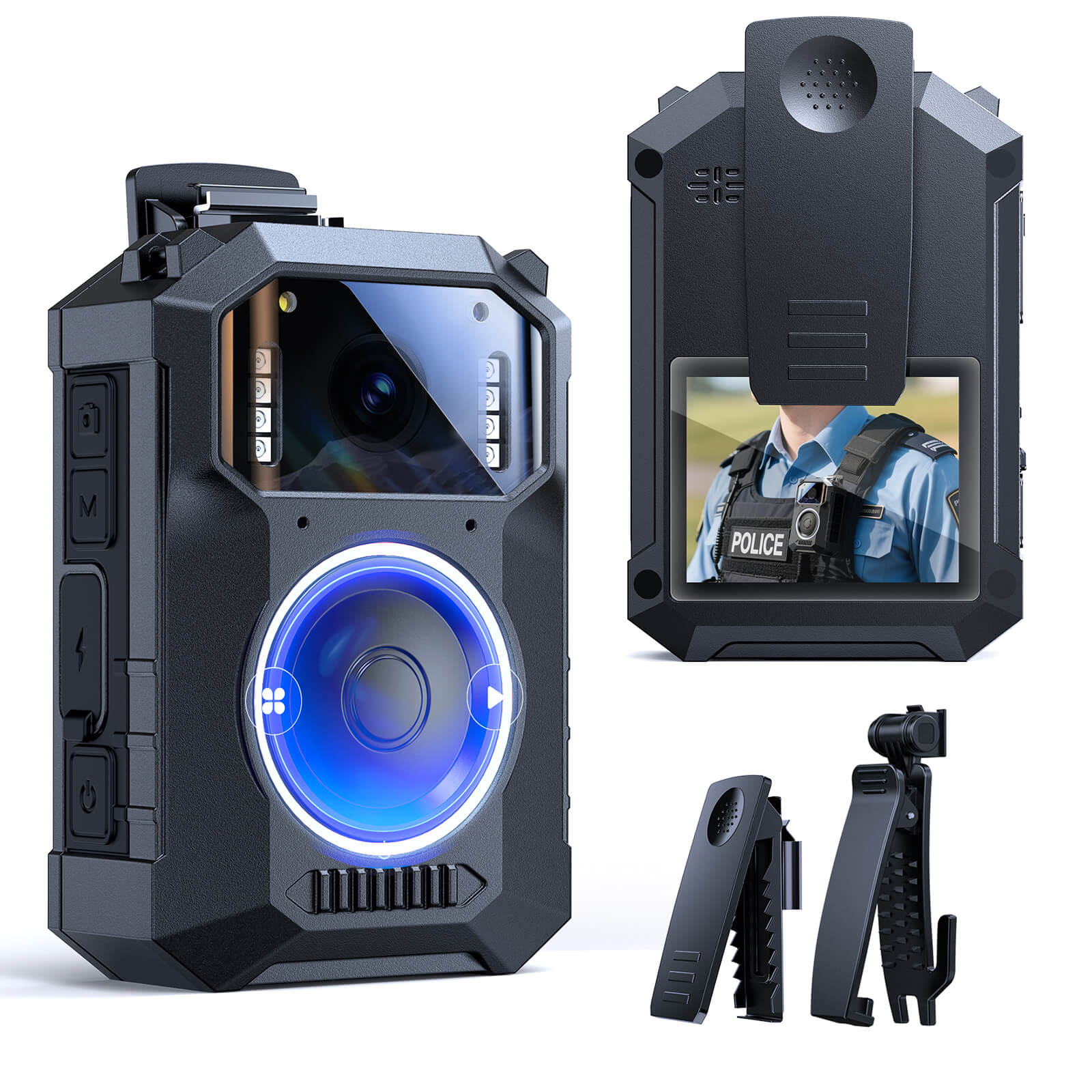 BOBLOV M11 Police Body Camera: 3.2K Body Camera with Big Button, 10Hrs HD Video Record