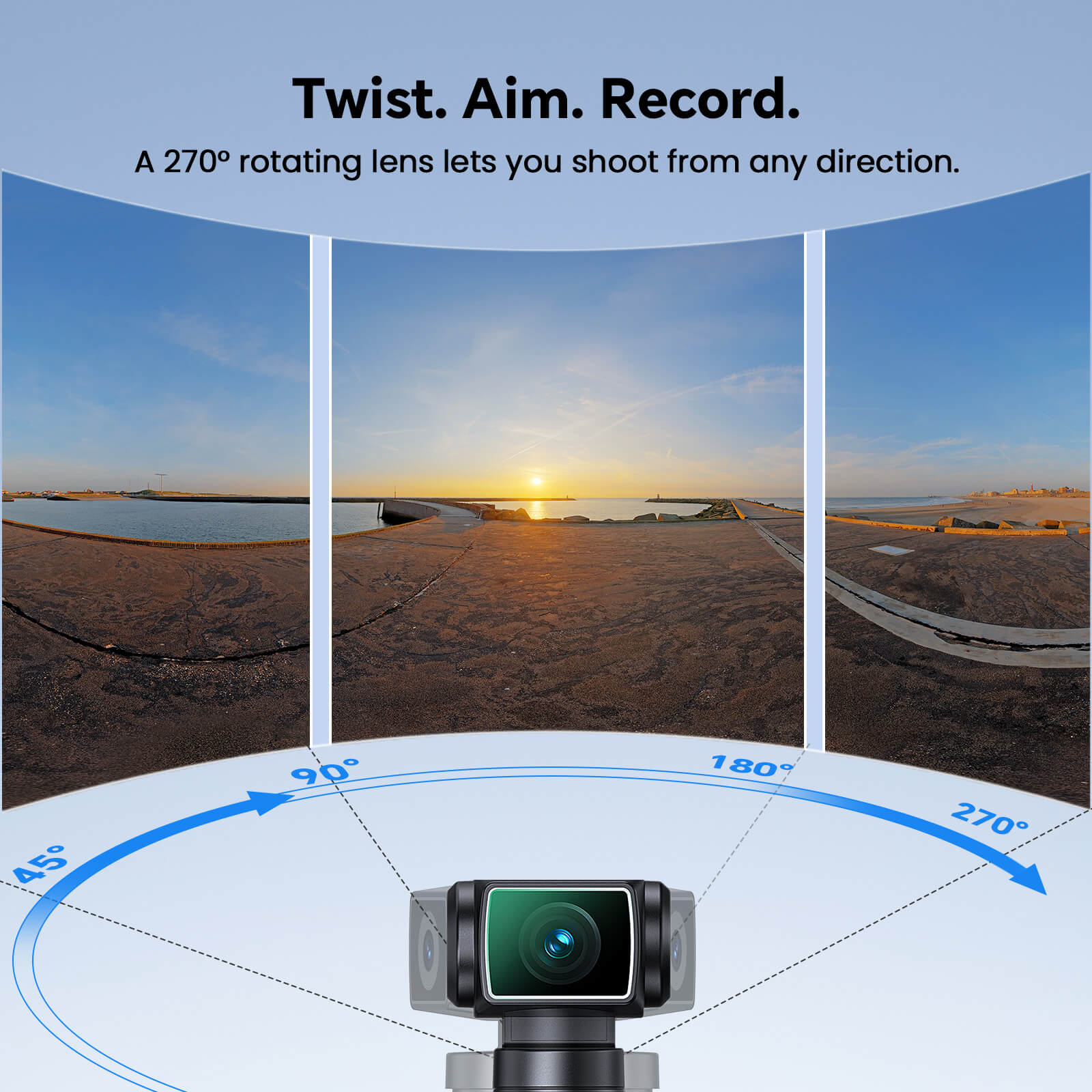 BOBLOV 5K W5 Body Camera with Microphone, Sports Camera for Vlog,  5K/15FPS and 4K/60FPS with 270° Rotating Lens, External Mic Support
