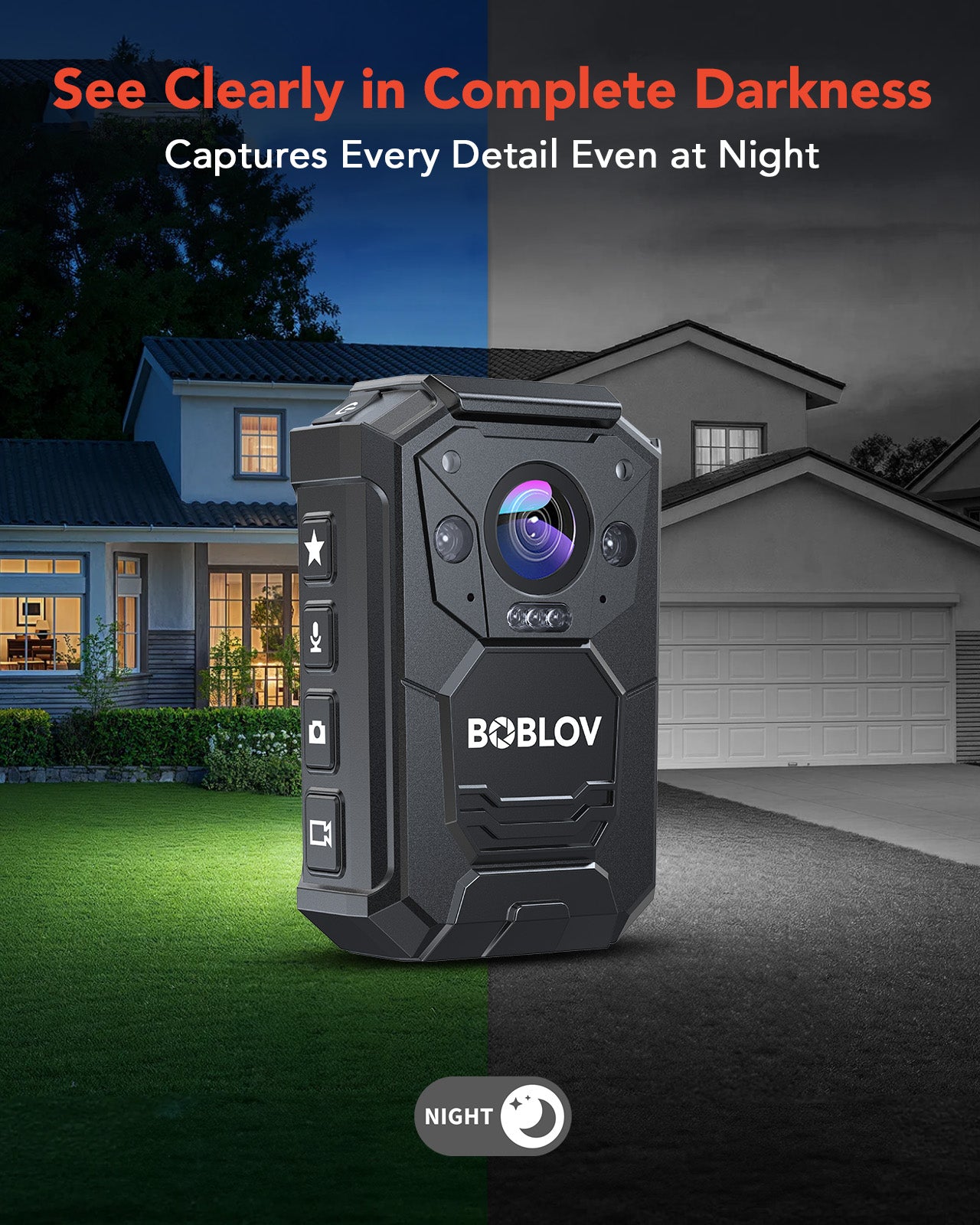 BOBLOV M12 2K Body Camera with Remote, 3500mAh Battery for 15H Recording, GPS Body Worn Camera with Night Vision, 128/256GB Storage for Security Guard, Patrol, Law Enforcement (128GB)