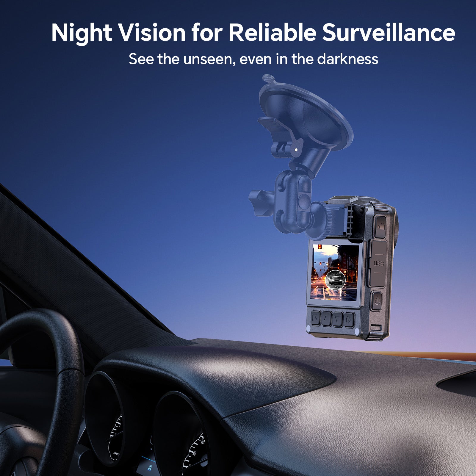 BOBLOV KJ26 2K Body Camera with Dual 2000mAh Batteries & Charging Base, 8H Continuous Recording, Night Vision, and 360° Rotatable Clips for Law Enforcement, Security & Outdoor Use