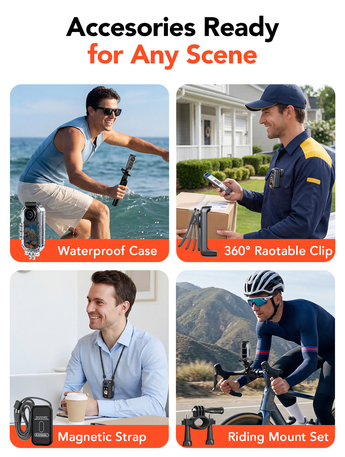 BOBLOV W3 Mini Body Camera Waterproof,Touch Screen Wearable Camera