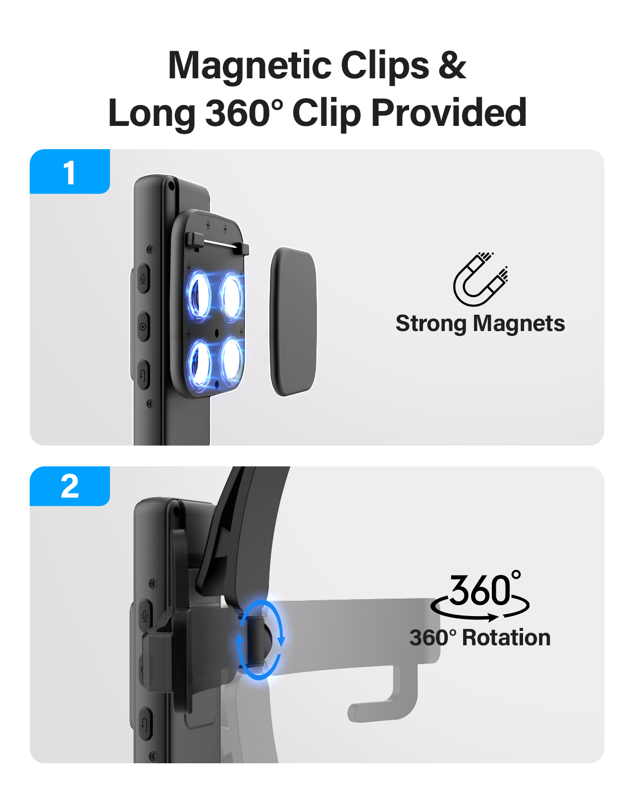 BOBLOV A23 64GB Small Body Camera, 180° Rotate BodyCam, Night Vision, 1080P,  Last 9 Hours Recording