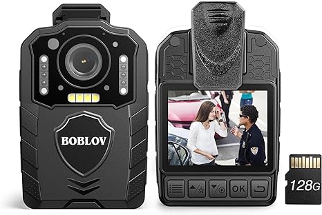 BOBLOV KJ25 1440P Body Camera,3000mAh Large Battery for 13 Hours Video Shooting with Audio, Night Vision Body Cam with Pre/Post-Recording, Multiple Use for Law Enforcement(Card not Included)