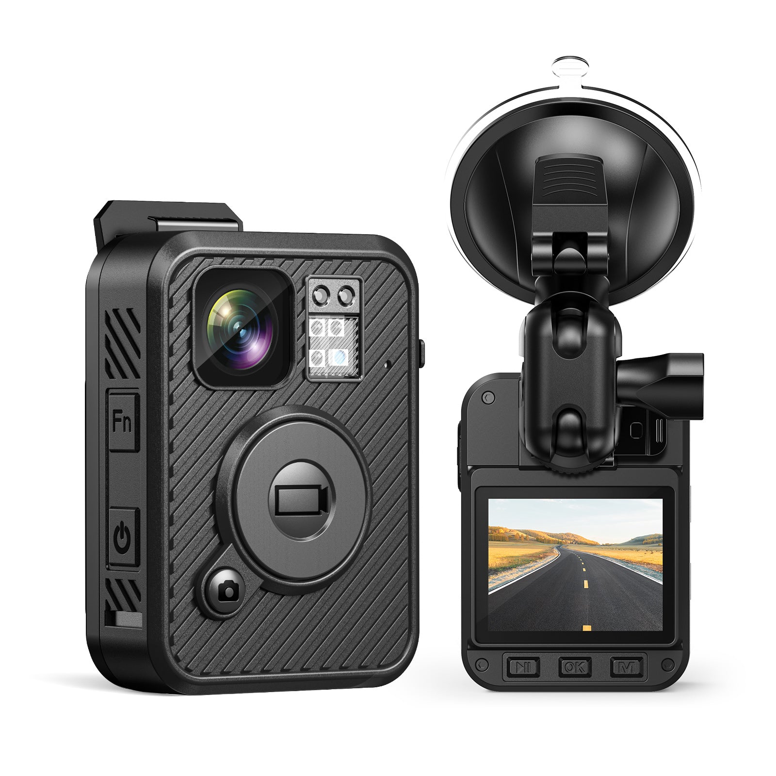 BOBLOV F2 2K Body Camera, GPS&WiFi 128GB Bodycam, Dual IPS Screens, 8-10Hrs Recording