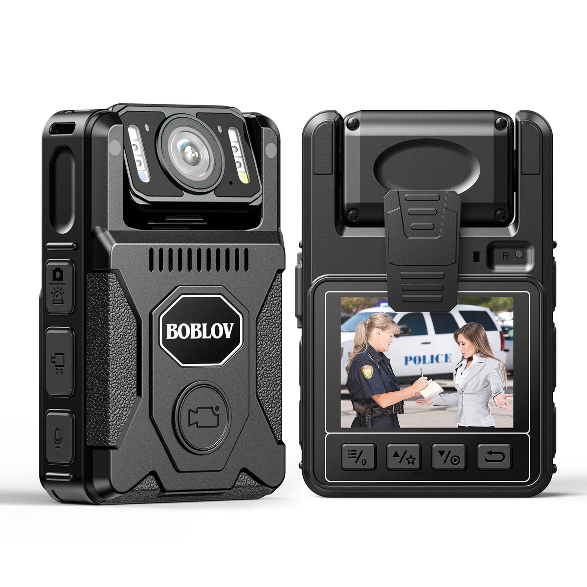 BOBLOV M7 128GB GPS Body Camera, 180° Rotate BodyCam, 13-15 Hrs Record