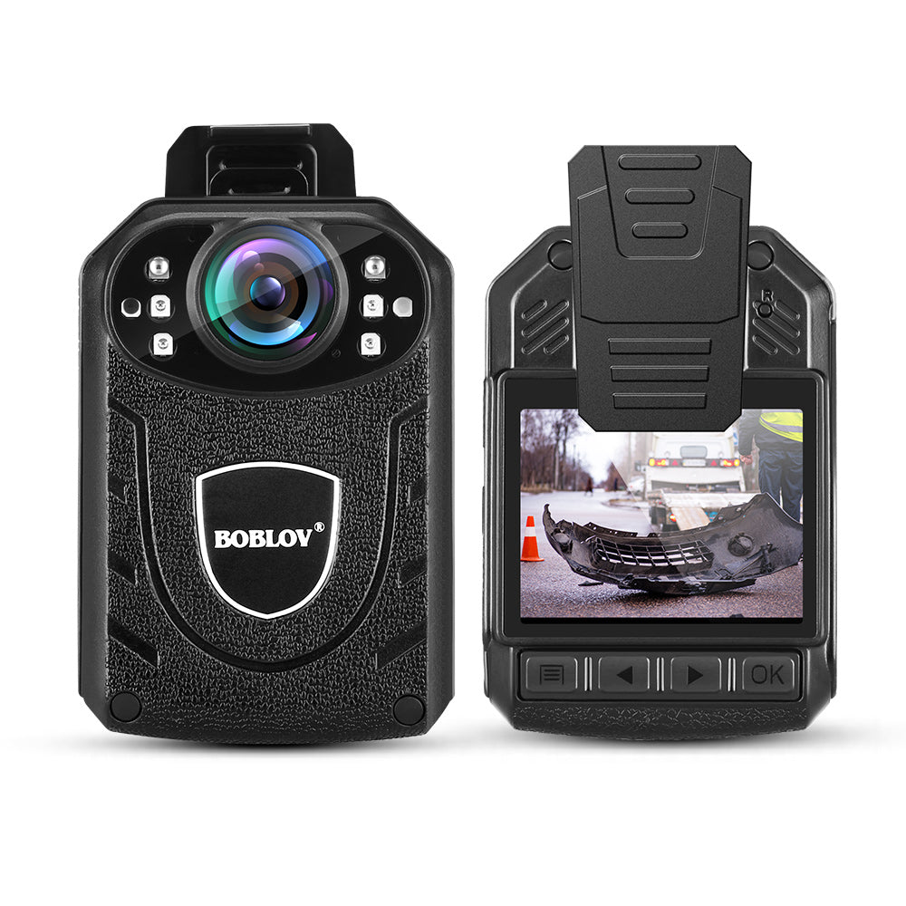 BOBLOV KJ21 Body Camera 1296P Bodycam Wearable 8-10Hours Recording (32GB/64GB/128GB/Not Include Card Optional)