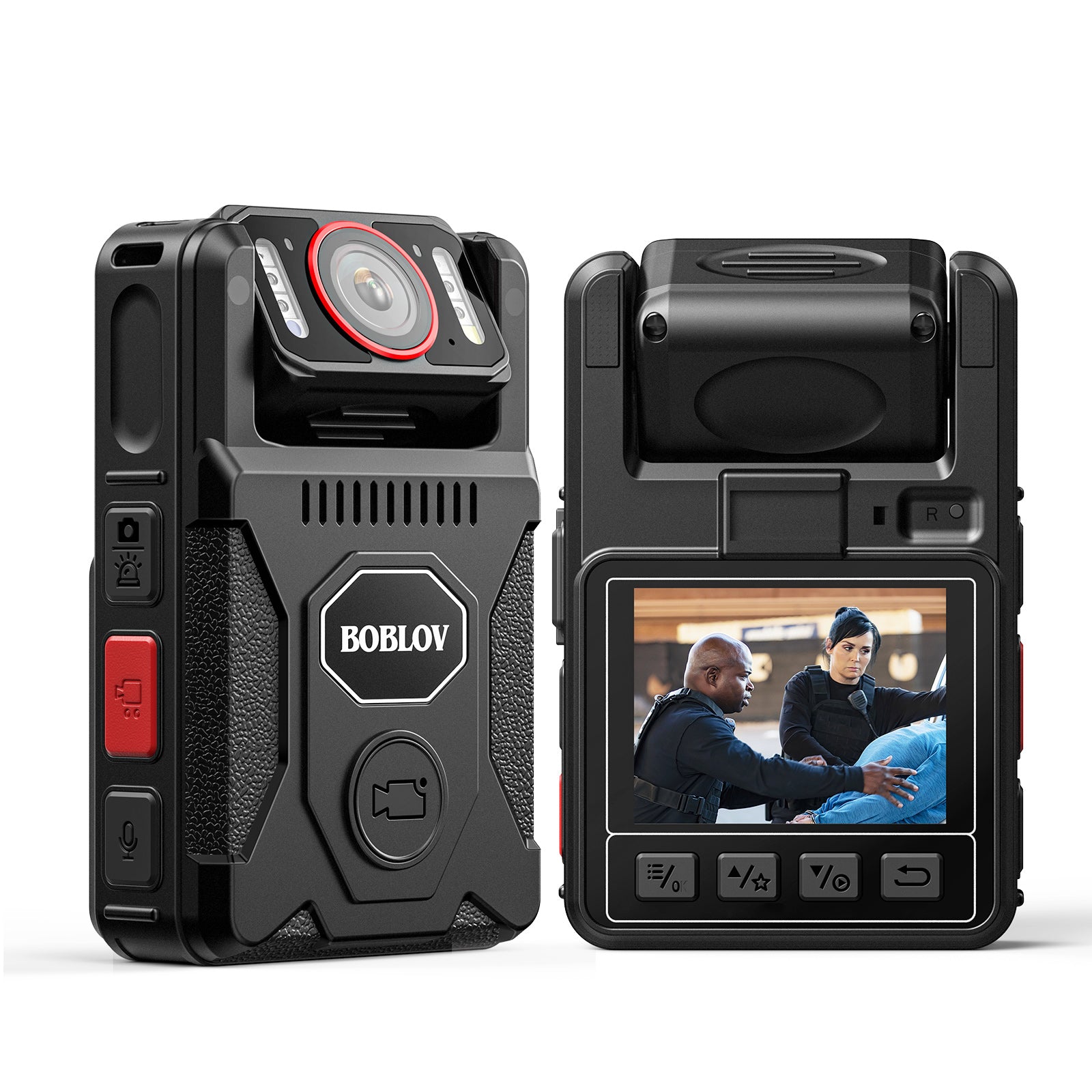 BOBLOV M7 Pro 4K GPS Body Camera, 180° Rotate BodyCam, 13-15 Hours Recording, Fast Charging