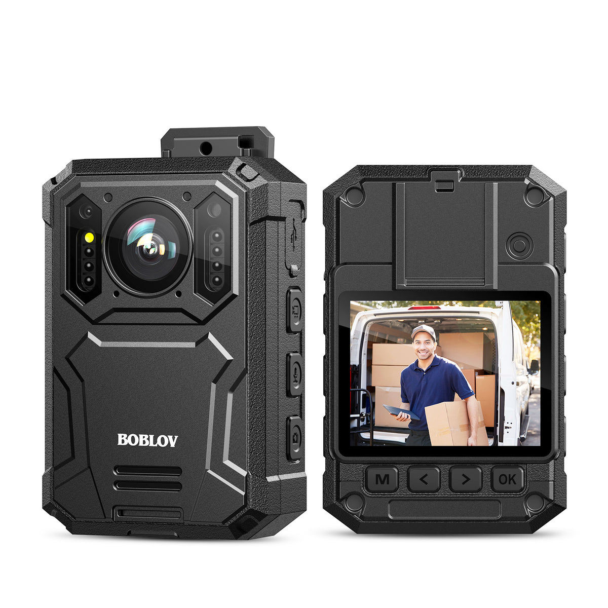 BOBLOV KJ23 Body Camera, 1296P Bodycam with Car Suction Mount, 14 Hour
