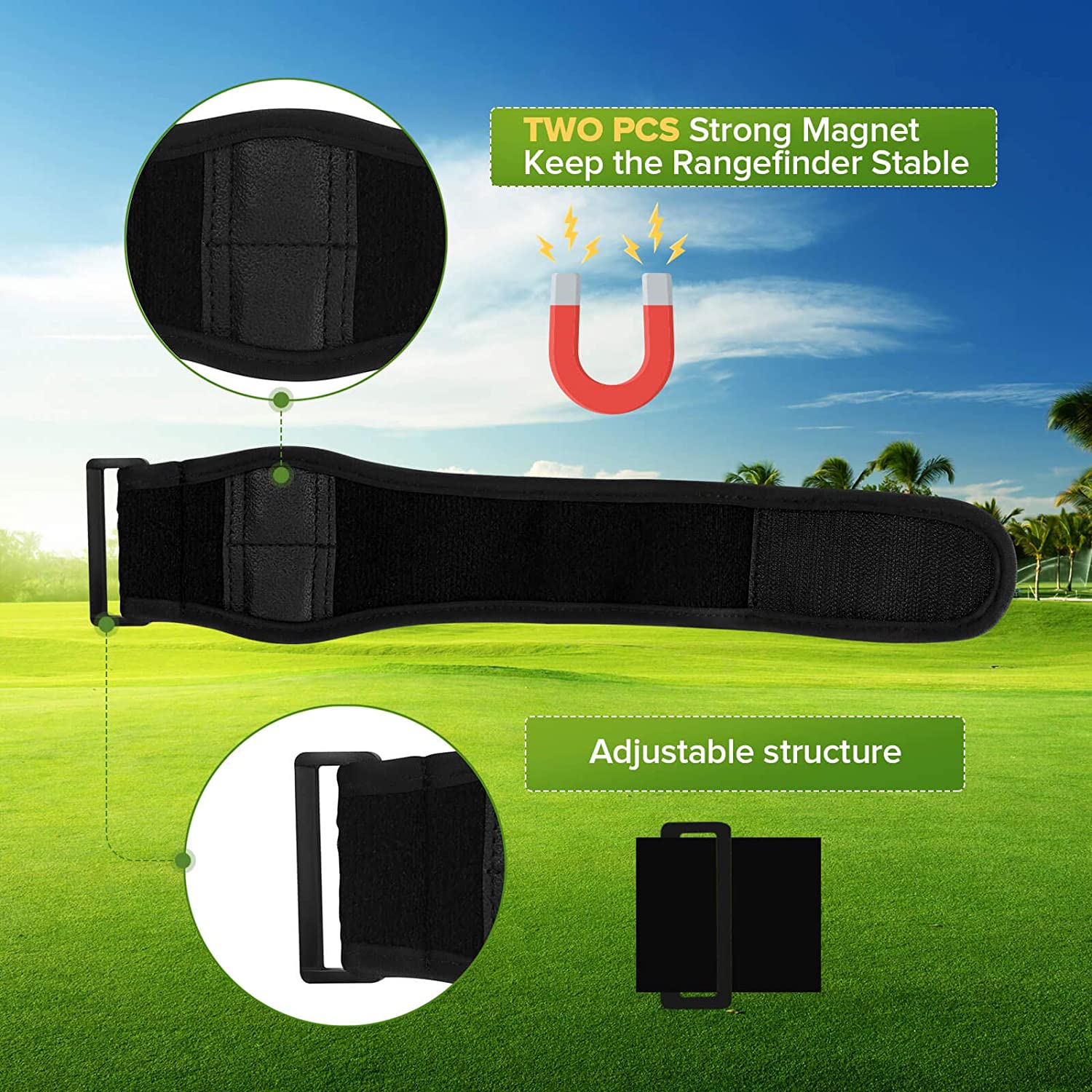 BOBLOV Golf Rangerfinder Magnetic Holder Strap,Universal Magnetic Straps for All Brand Rangefinder