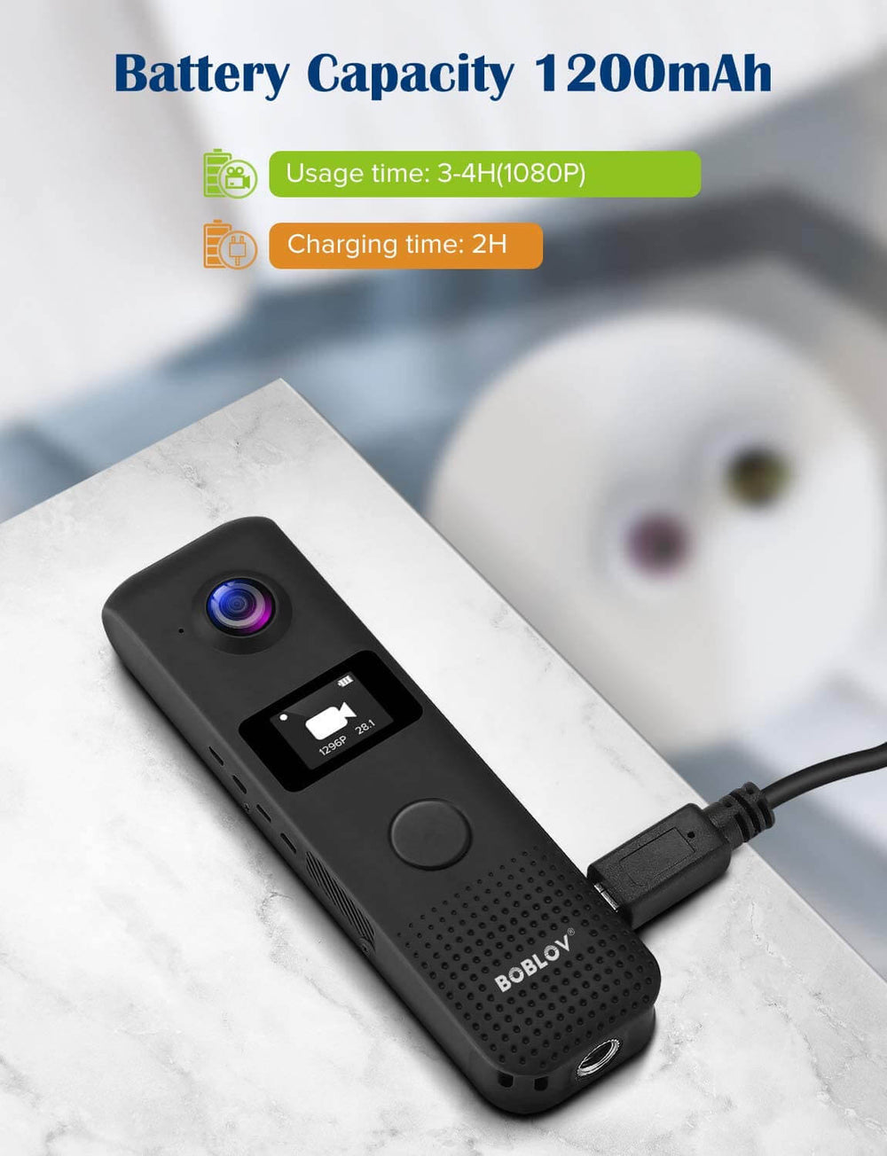 BOBLOV C18 Small Body Camera 1296P Body Worn Camera