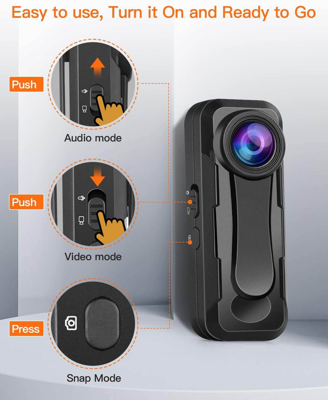 BOBLOV W1 Compact Wearable Body Cam for Security & Surveillance