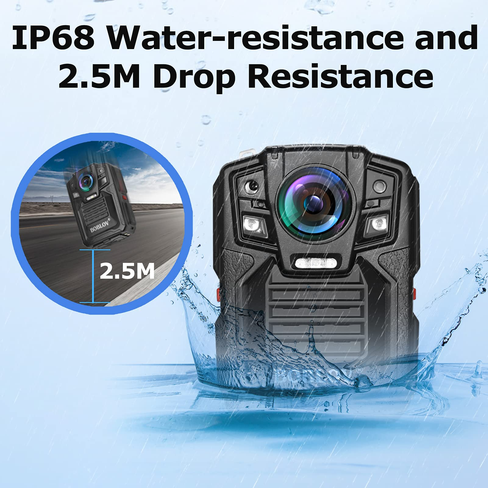 BOBLOV HD66/D7 body worn camera IP67 waterproof 1296P high-definition wearable camera0